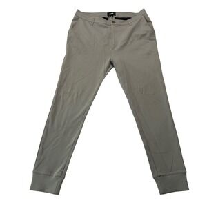 Paige Mens 34 Stretch Chinos Jogger Shark Fin Pants Gray Slim Fit Comfort Casual